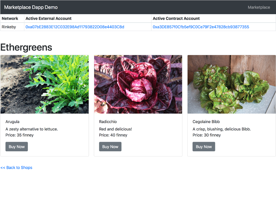 Marketplace Dapp Demonstration